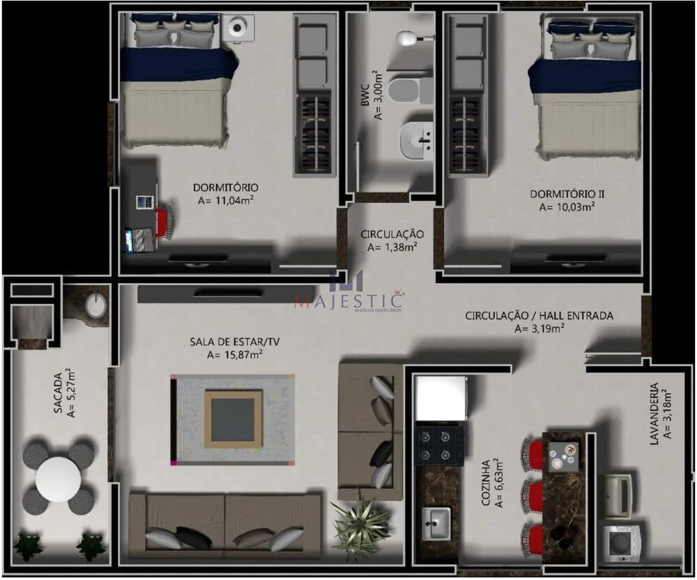 Apartamento, 2 quartos, 67 m² - Foto 3