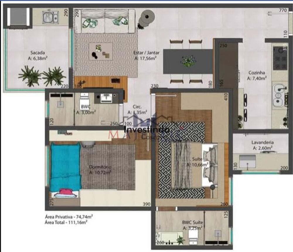 Apartamento, 1 quarto, 74 m² - Foto 9