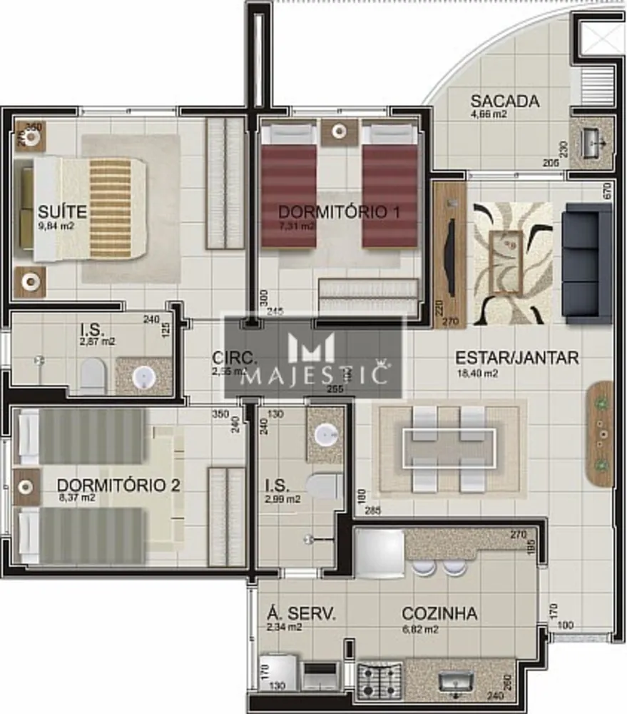 Apartamento, 2 quartos, 77 m² - Foto 4