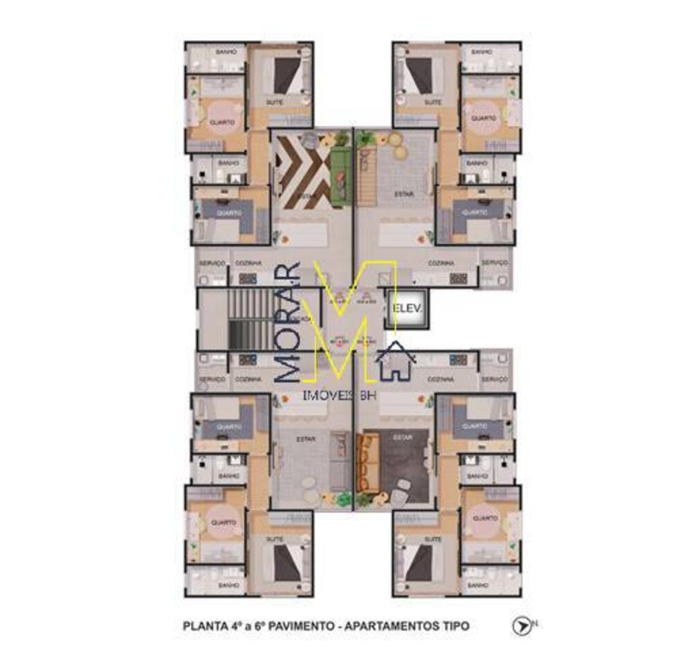 Apartamento, 3 quartos, 69 m² - Foto 1