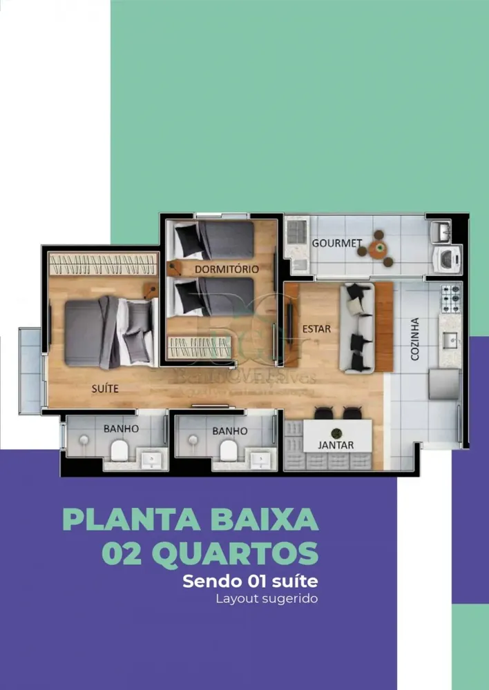 Apartamento, 2 quartos, 55 m² - Foto 1