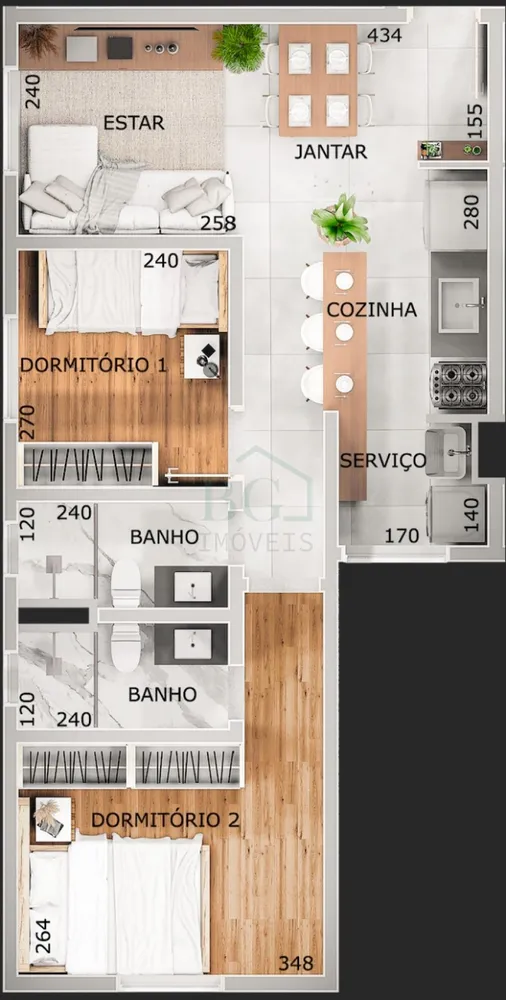 Apartamento, 2 quartos, 49 m² - Foto 9