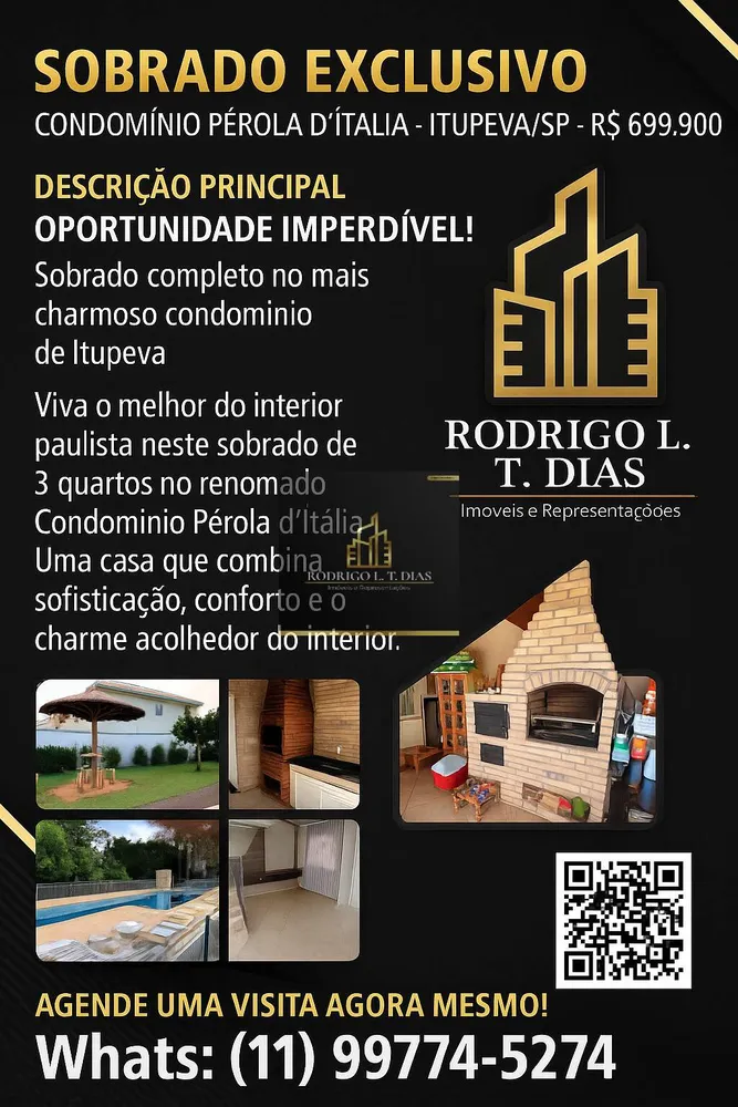 Casa de Condomínio, 3 quartos - Foto 1