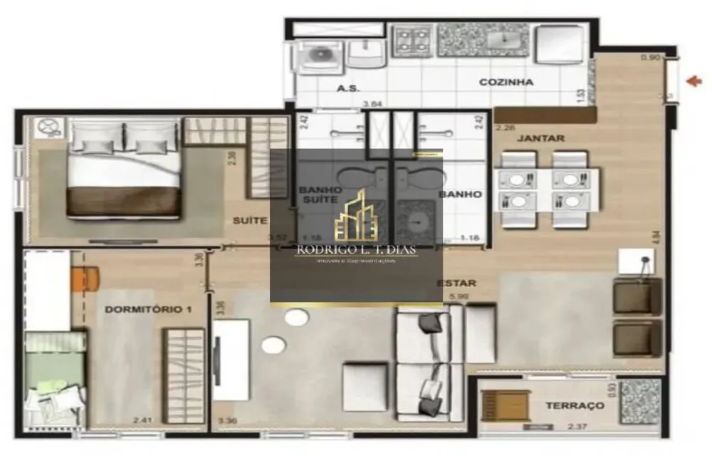 Apartamento, 3 quartos, 63 m² - Foto 8