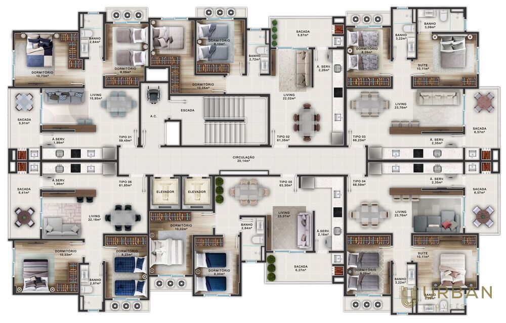 Apartamento, 2 quartos, 61 m² - Foto 15