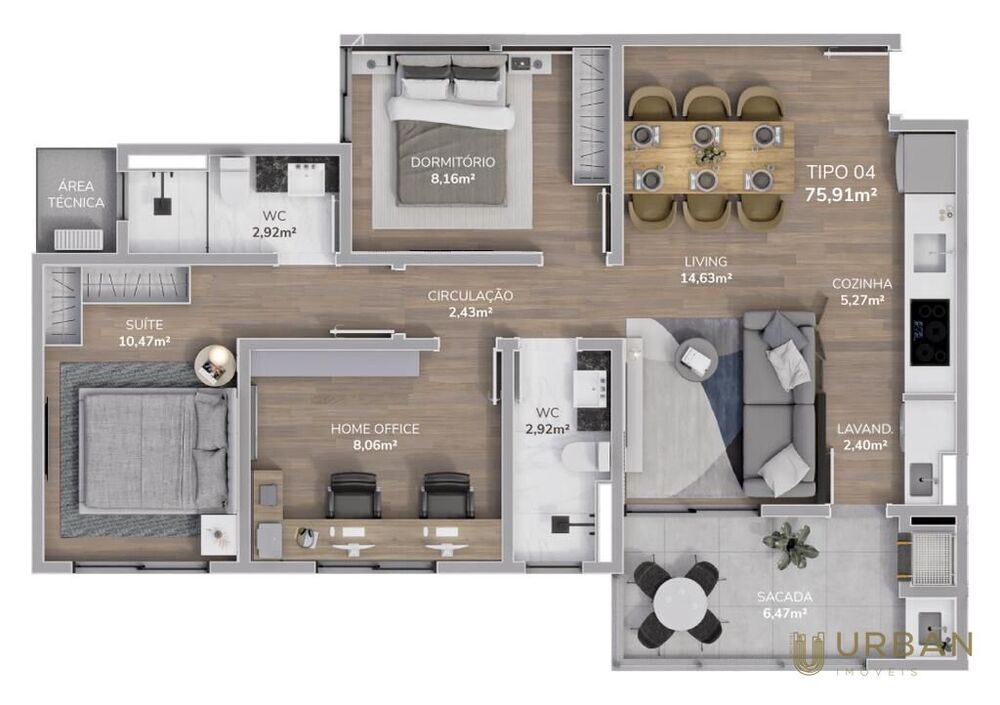 Apartamento à venda com 3 quartos, 75m² - Foto 6