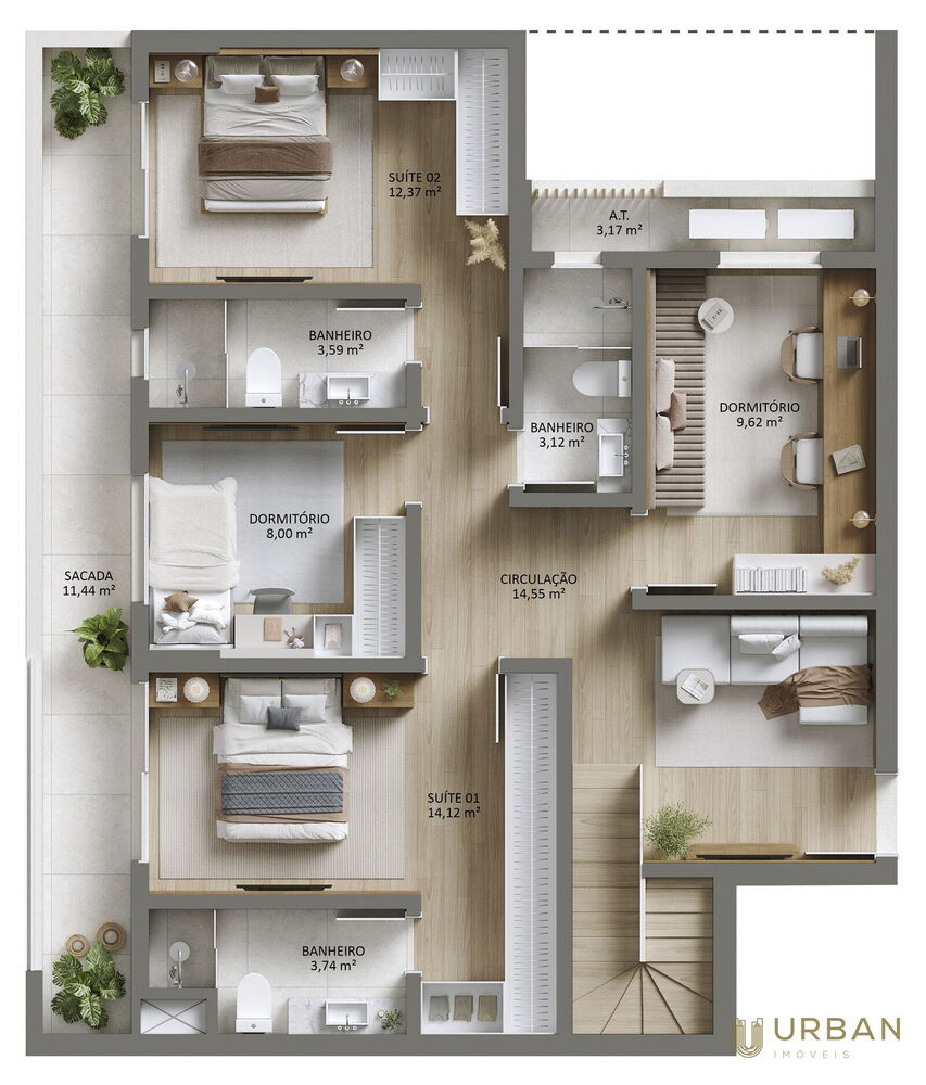 Cobertura, 4 quartos, 208 m² - Foto 3