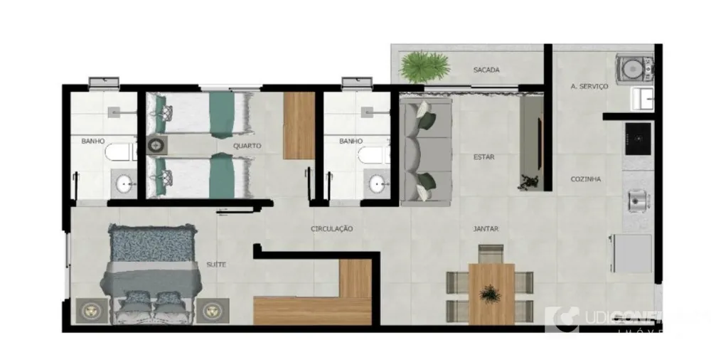 Apartamento, 2 quartos, 66 m² - Foto 3