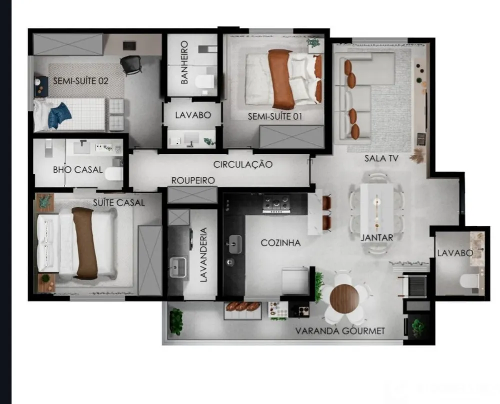 Apartamento, 3 quartos, 93 m² - Foto 1