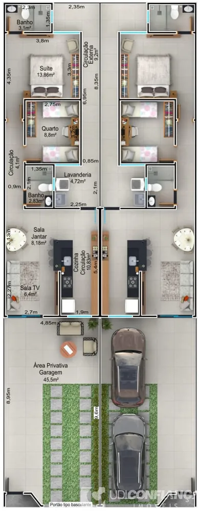 Casa, 2 quartos, 69 m² - Foto 1