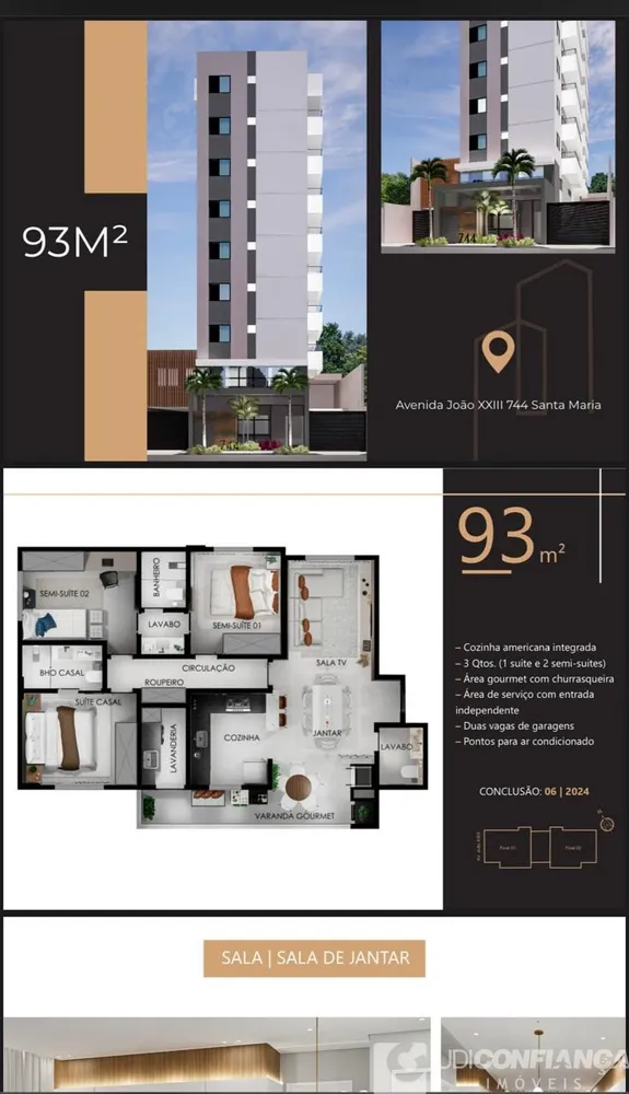 Apartamento, 3 quartos, 93 m² - Foto 1