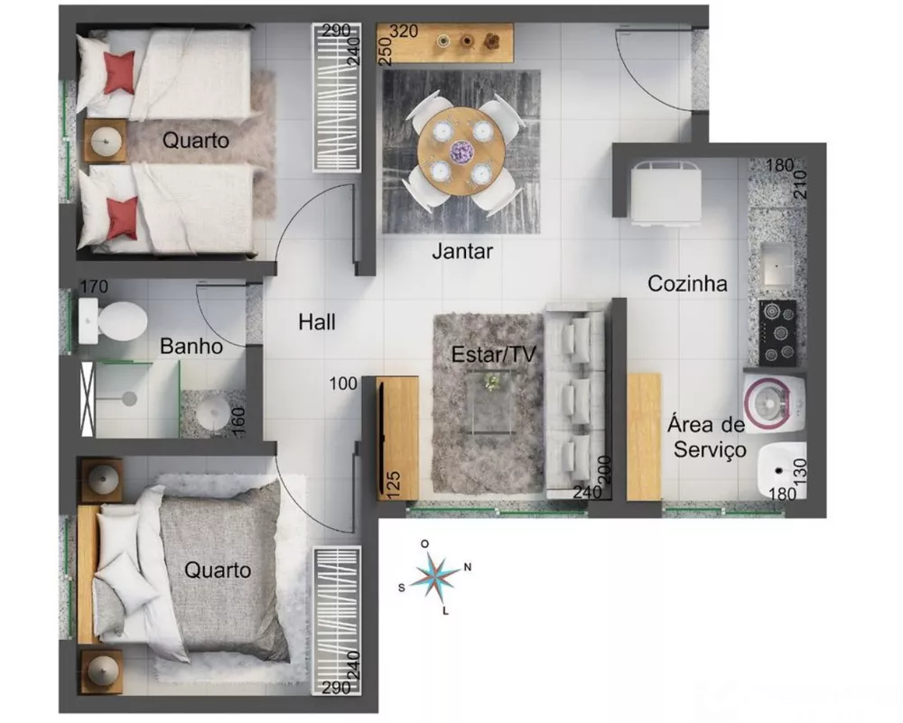 Apartamento à venda com 2 quartos, 49m² - Foto 2