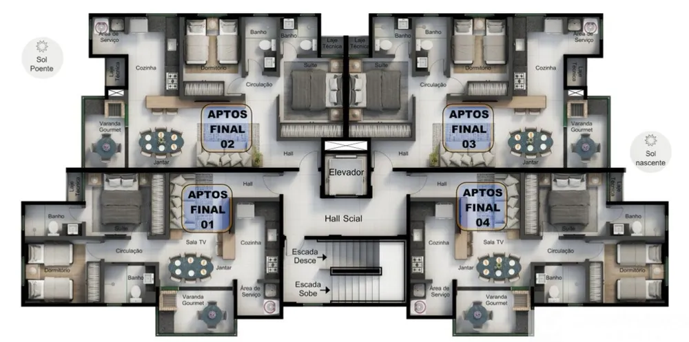 Apartamento, 2 quartos, 59 m² - Foto 2