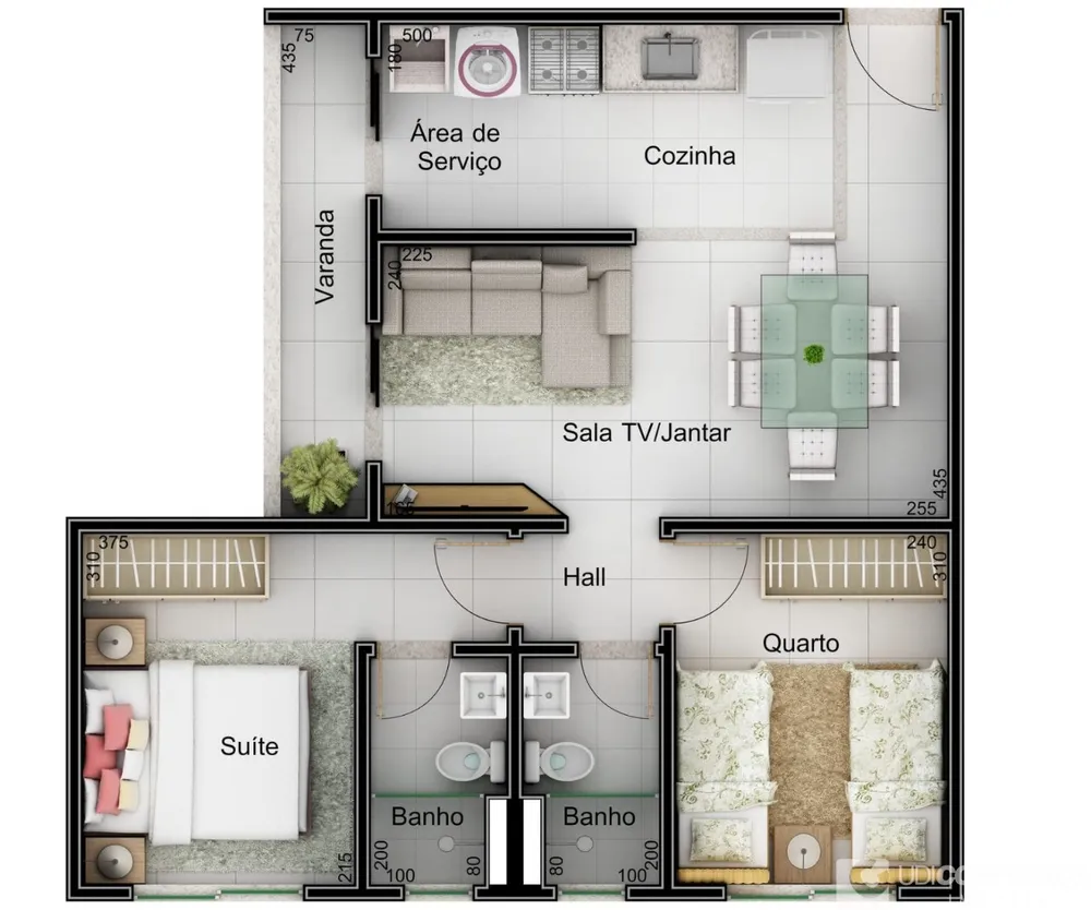 Apartamento, 2 quartos, 52 m² - Foto 1