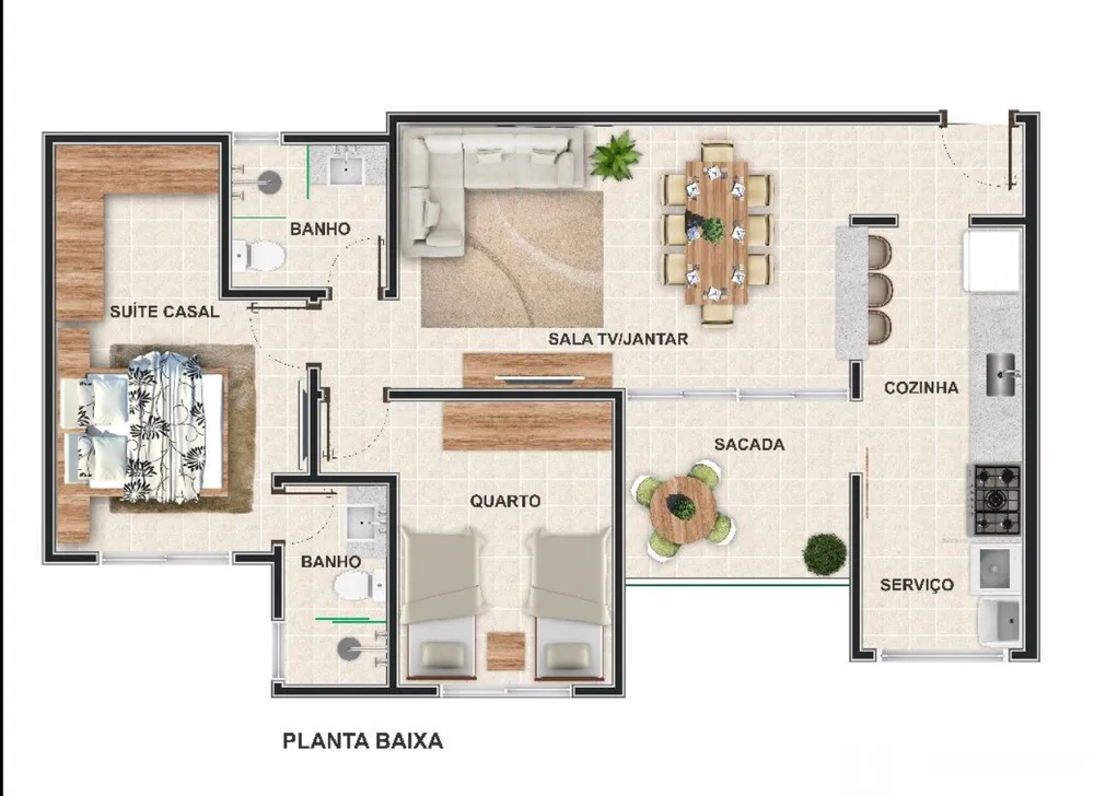 Apartamento, 2 quartos, 65 m² - Foto 1