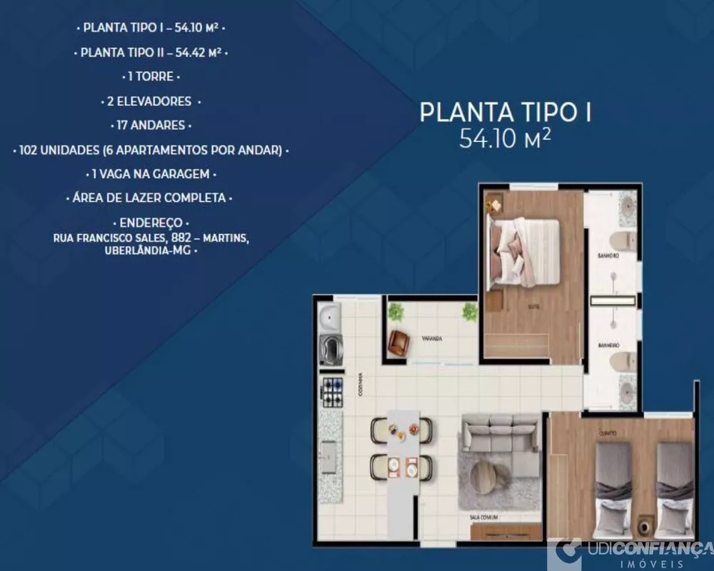 Apartamento à venda com 2 quartos, 54m² - Foto 2