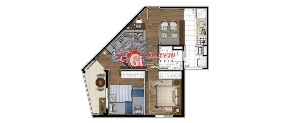 Apartamento, 2 quartos, 52 m² - Foto 6