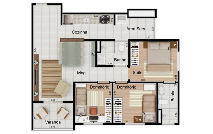 Apartamento para alugar com 3 quartos, 57m² - Foto 12