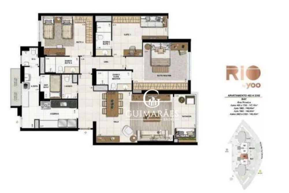 Apartamento, 3 quartos, 150 m² - Foto 1