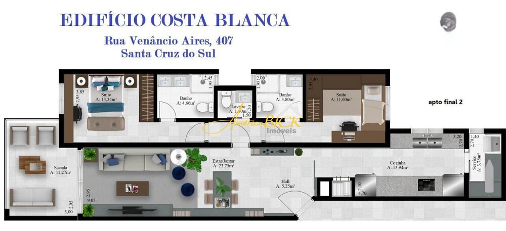 Apartamento à venda com 1 quarto, 47m² - Foto 2