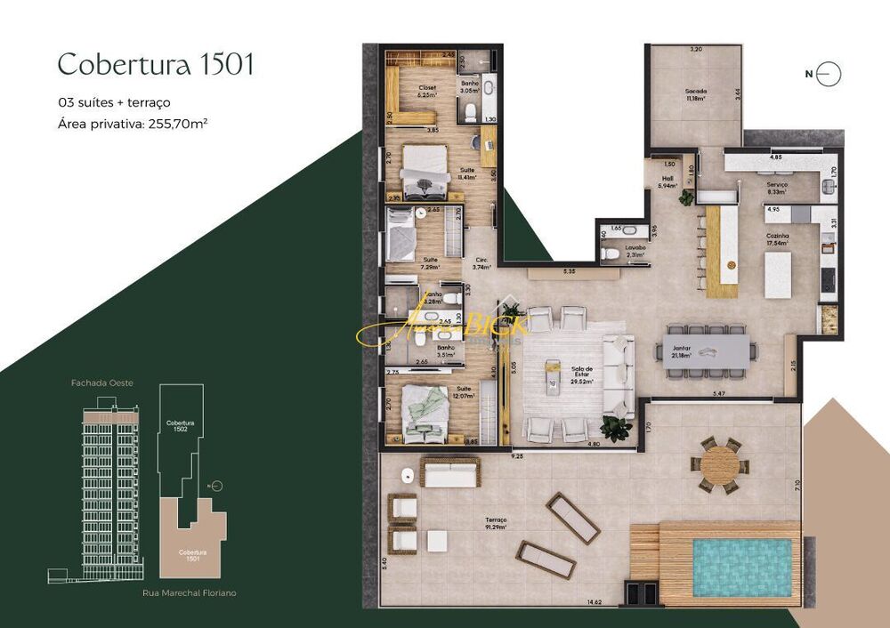 Cobertura, 3 quartos, 255 m² - Foto 4