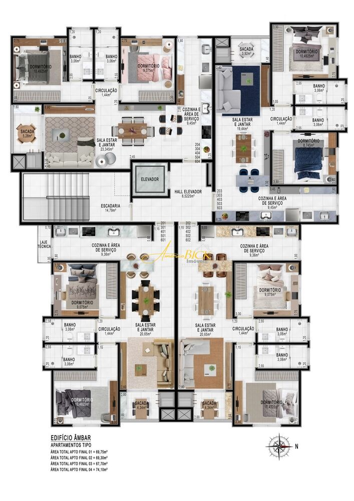 Apartamento à venda com 2 quartos, 69m² - Foto 9