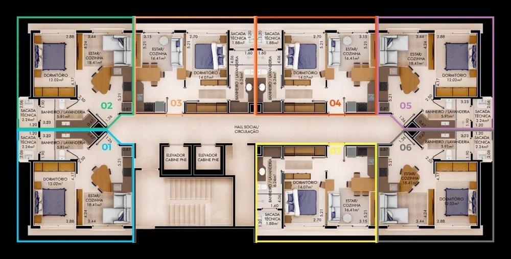Apartamento, 1 quarto, 57 m² - Foto 3