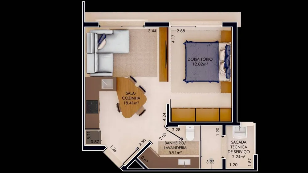 Apartamento, 1 quarto, 57 m² - Foto 4