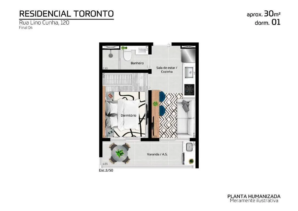 Apartamento, 1 quarto, 30 m² - Foto 3