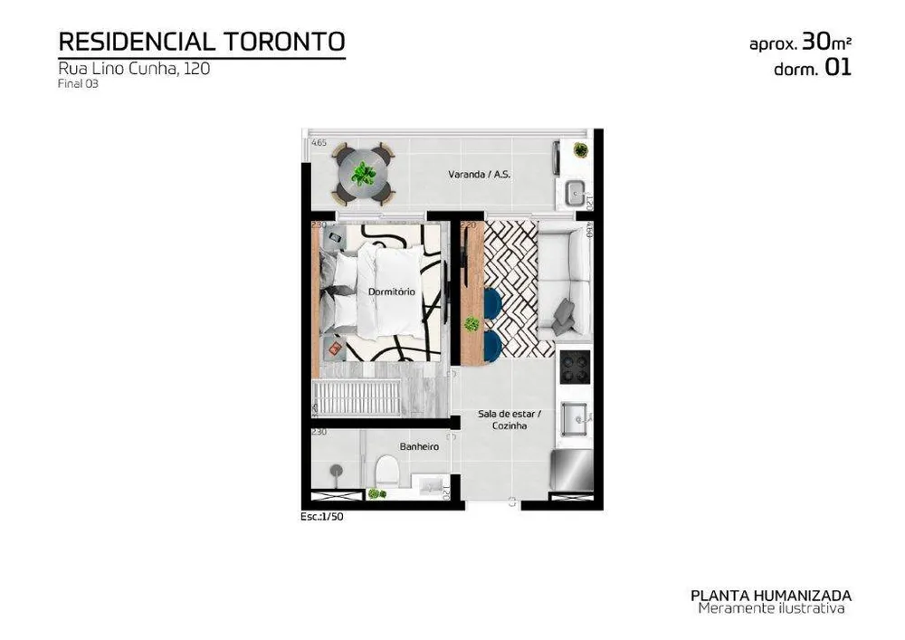 Apartamento, 1 quarto, 30 m² - Foto 1