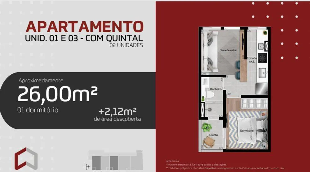 Apartamento, 1 quarto, 26 m² - Foto 3