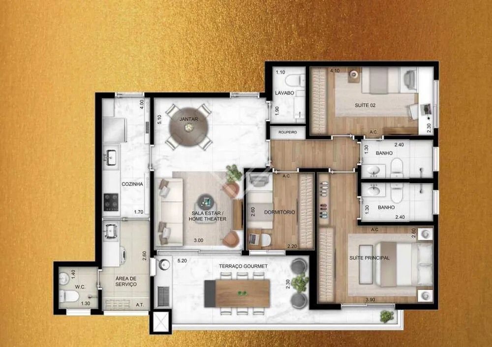 Apartamento, 3 quartos, 100 m² - Foto 4