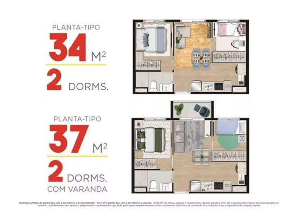 Apartamento à venda com 2 quartos, 44m² - Foto 3