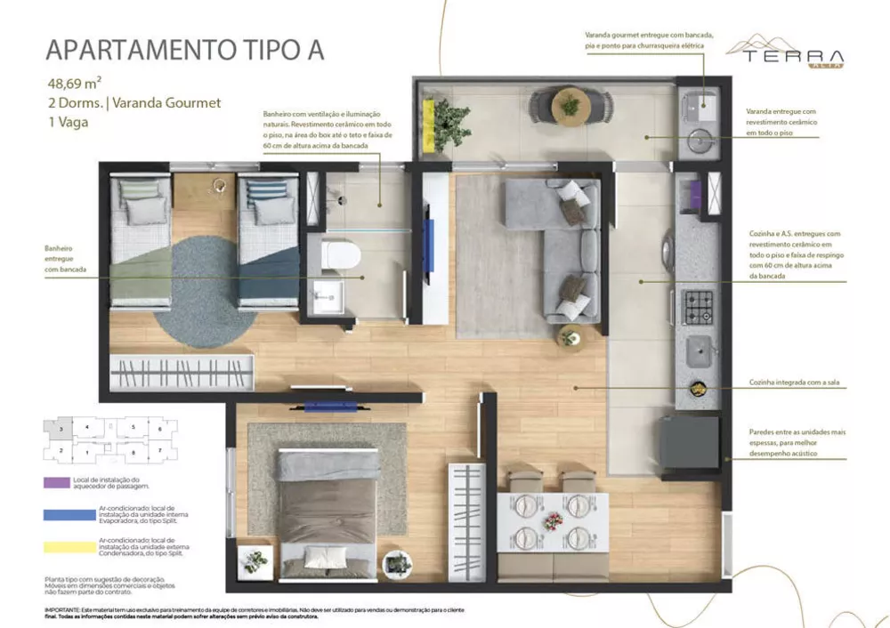 Apartamento à venda com 2 quartos, 54m² - Foto 5