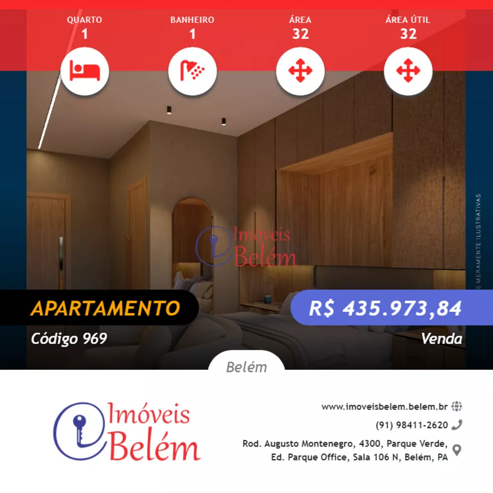 Apartamento à venda com 1 quarto, 32m² - Foto 1