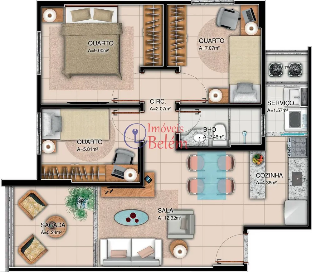 Apartamento, 3 quartos, 57 m² - Foto 13