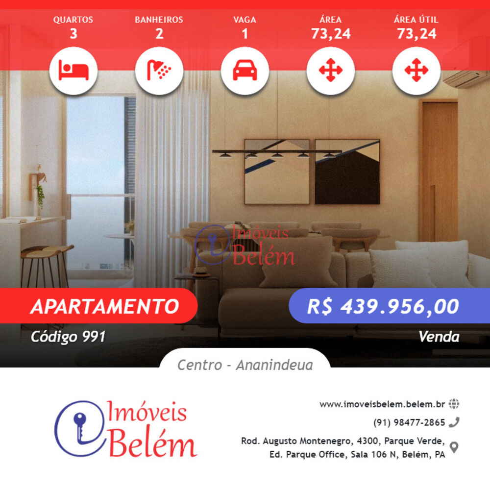 Apartamento, 3 quartos, 73 m² - Foto 1