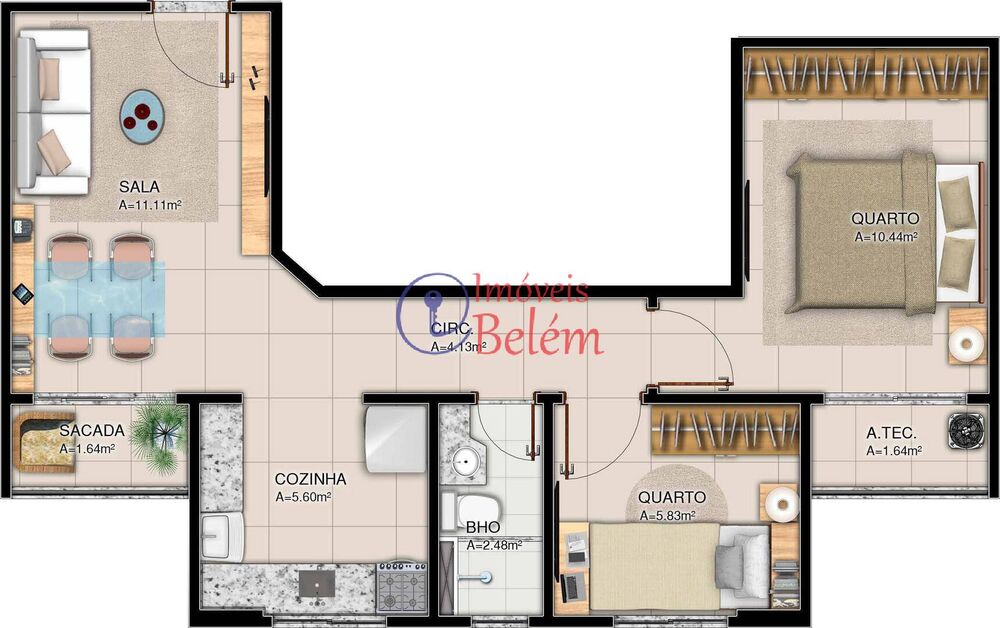 Apartamento, 2 quartos, 49 m² - Foto 8