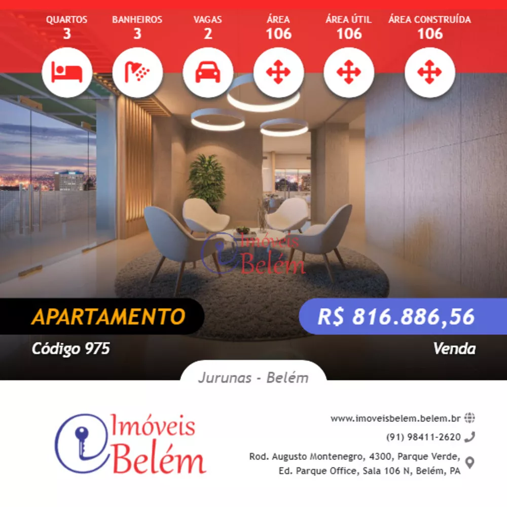 Apartamento à venda com 3 quartos, 106m² - Foto 1