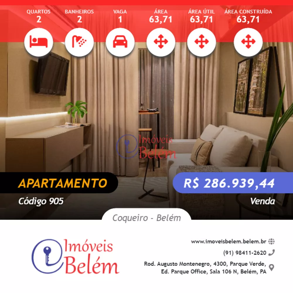 Apartamento à venda com 2 quartos, 63m² - Foto 1