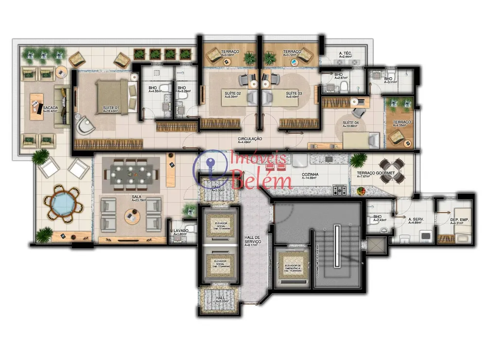 Apartamento, 4 quartos, 200 m² - Foto 9