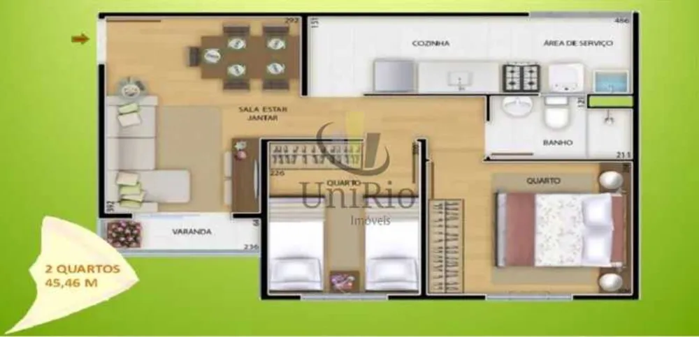 Apartamento, 2 quartos, 47 m² - Foto 2