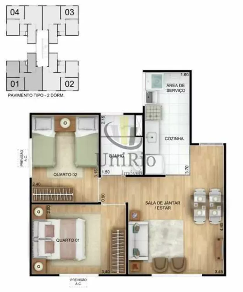 Apartamento, 2 quartos, 44 m² - Foto 8
