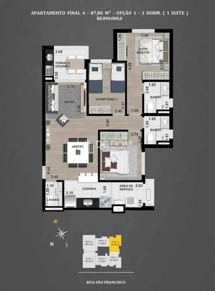 Apartamento, 3 quartos, 5000 m² - Foto 2