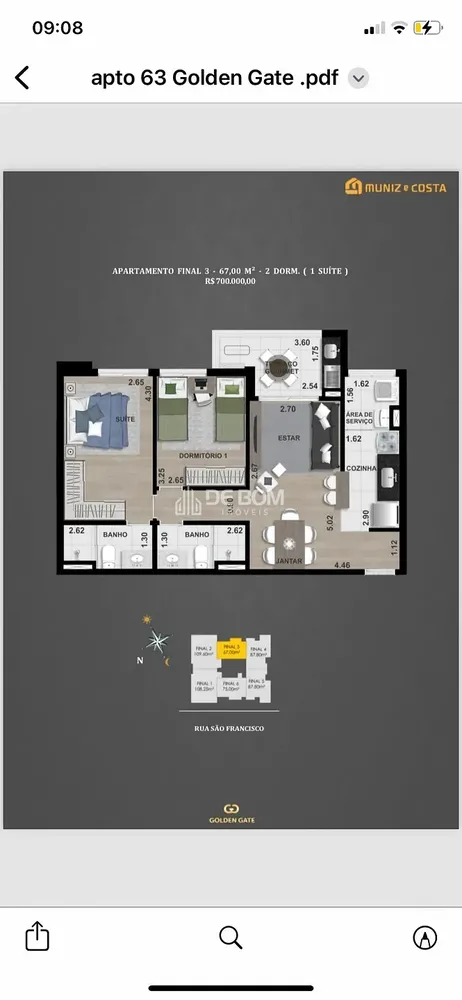 Apartamento, 2 quartos, 67 m² - Foto 2