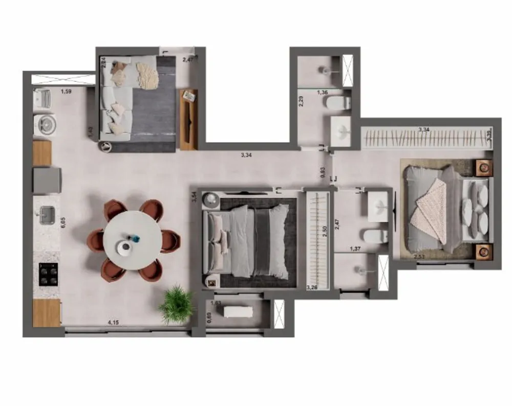 Apartamento, 2 quartos, 67 m² - Foto 2