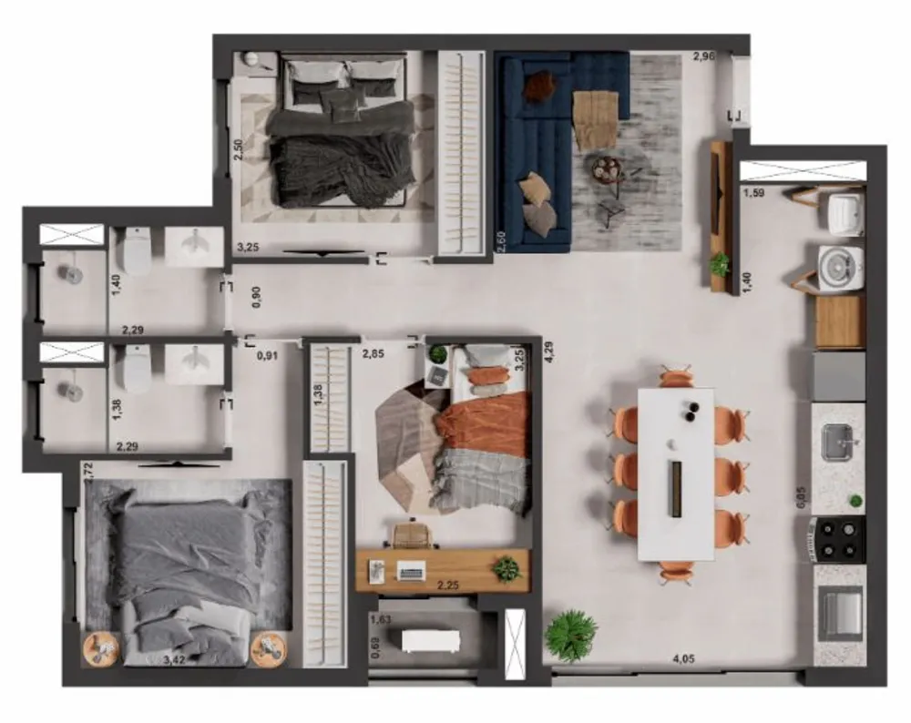 Apartamento, 2 quartos, 67 m² - Foto 1