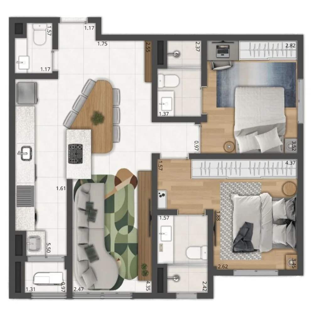 Apartamento, 2 quartos, 75 m² - Foto 5