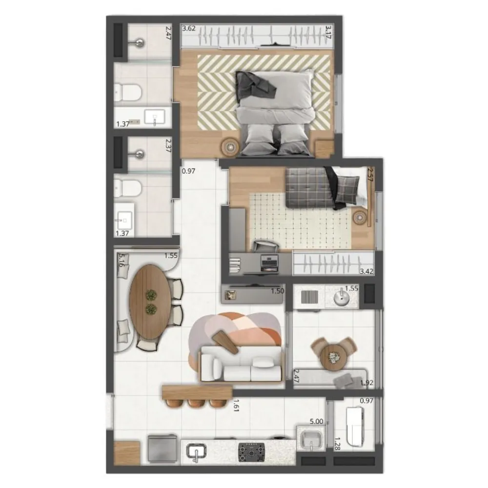 Apartamento, 2 quartos, 75 m² - Foto 3