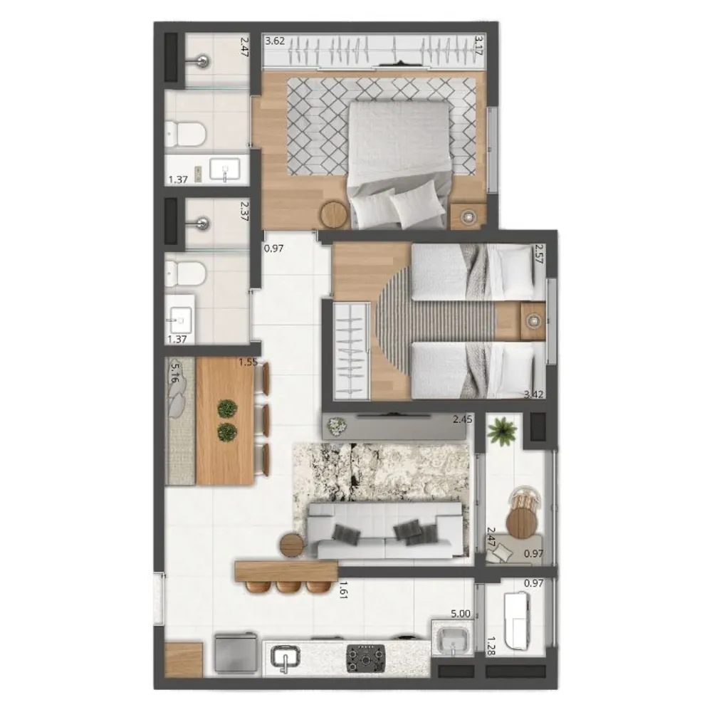 Apartamento, 2 quartos, 75 m² - Foto 4